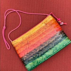 WAVES basket weave purse- multi colored